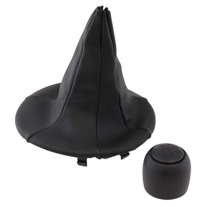 POMELLO E CUFFIA CAMBIO CON GHIERA FIAT PANDA II 03˃12 NERO