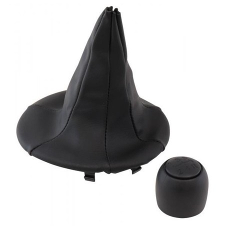 POMELLO E CUFFIA CAMBIO CON GHIERA FIAT PANDA II 03˃12 NERO